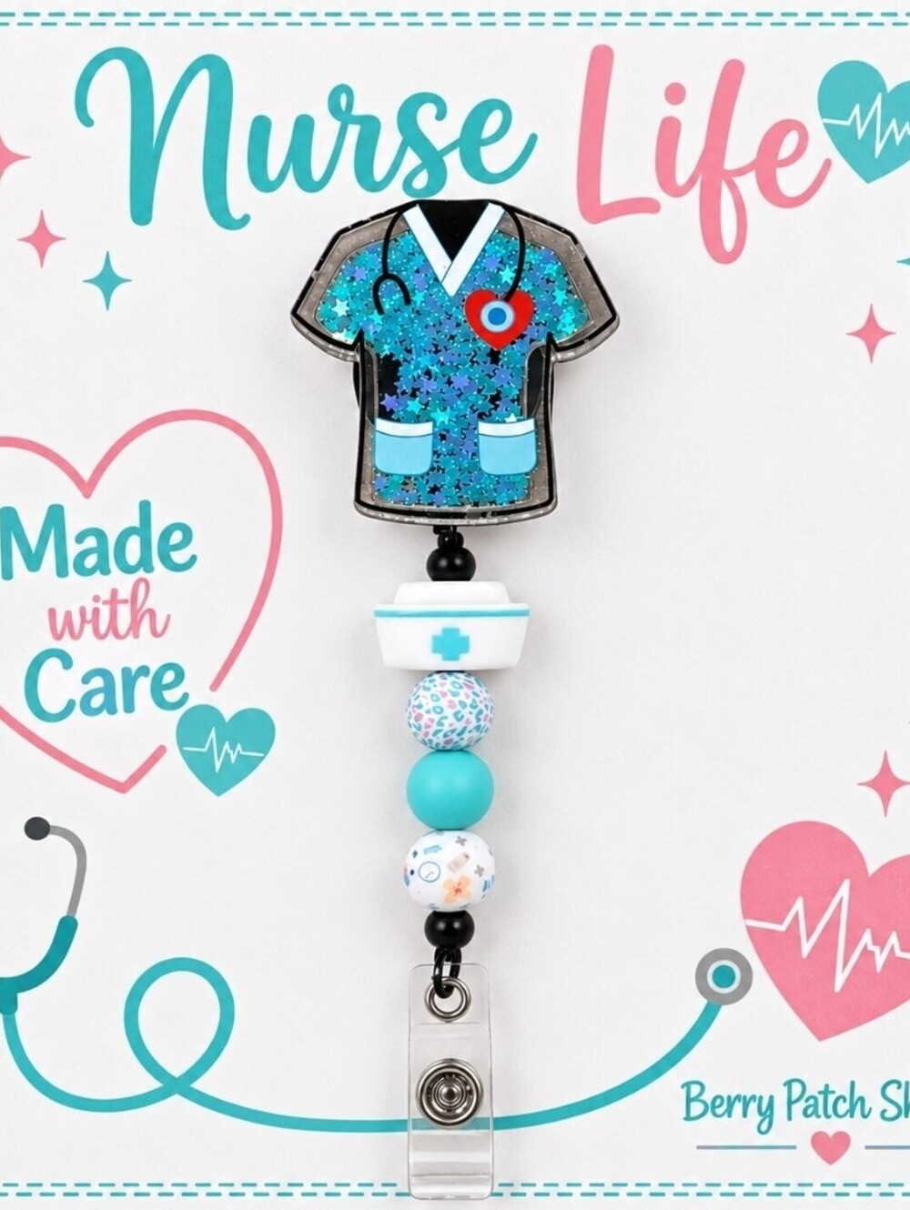 Nurse Life Retractable Lanyard Cardholder ID Badge